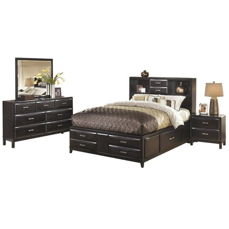 Ashley Furniture Bedroom Set Instructions Ashley Furniture Kira 4 PC Bedroom Set: Queen Storage Bed Dresser Mirror 1 Nightstand Black ()