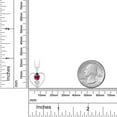 thumbnail image 3 of Gem Stone King 925 Sterling Silver Red Created Ruby White Moissanite and Black Diamond Pendant Necklace for Women (0.84 Cttw, Gemstone July Birthstone, Heart 5MM and 4MM, with 18 inch Silver Chain), 3 of 3