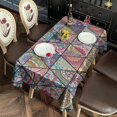 thumbnail image 3 of Blue Ethnic Triangle Pattern Rectangle Tablecloth 60"x102",Waterproof Polyester Rectangle Table Cloth, Wipeable Spillproof Polyester Tablecloth for Dining, Camping, Indoor and Outdoor, 3 of 6