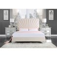 thumbnail image 2 of ACME Lit Grand en Velours Capitonné Beige, 2 of 7