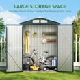 thumbnail image 2 of 5x3FT Outdoor Metal Storage Shed with Lockable Doors and Frame Floor for Garden, Backyard, Swimming Pool, Patio Utility and Tool Storage, 2 of 7