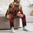 thumbnail image 7 of Naloa Maple Leaf Meditating Fox Men’s Pajamas Set - Long Sleeve Button Down Sleep Shirt and Pajama Bottoms Sleepwear Set-X-Large, 7 of 7