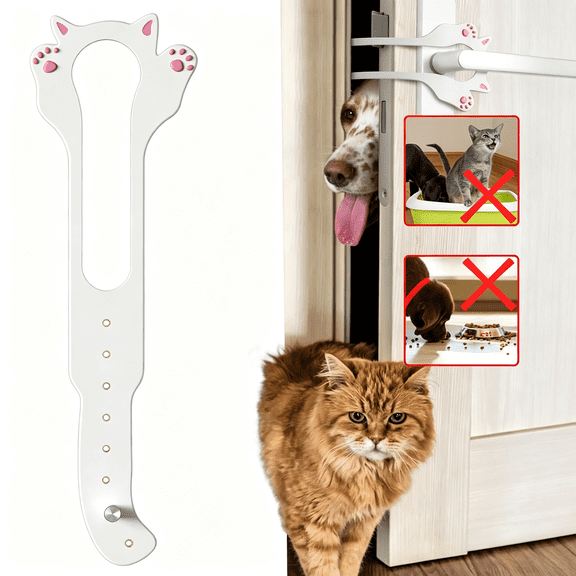 LQSEO Cat Door Latch Holder,【8 Adjustable Sizes】 Stronger Flexcat Door Stopper,Keep Door Open 1.5"To 8",Let'S Catsin and Keeps Dogs Out of Litter&Food,No Tool Required&No Wall Damage