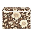 thumbnail image 7 of Yayeee Collapsible Cube Storage Bin with Lid Fabric Closet Decorative Basket with Handles, Brown Floral, 7 of 7