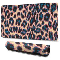 Long Mouse Pads for Desk,Leopard Print Pattern Desk Mats on Top Of Desks, Desk Mouse Pad Extra Large with 3mm Non-Slip Base and Stitched Edge for Gaming,Office,Work,Home 47.3"x23.6"