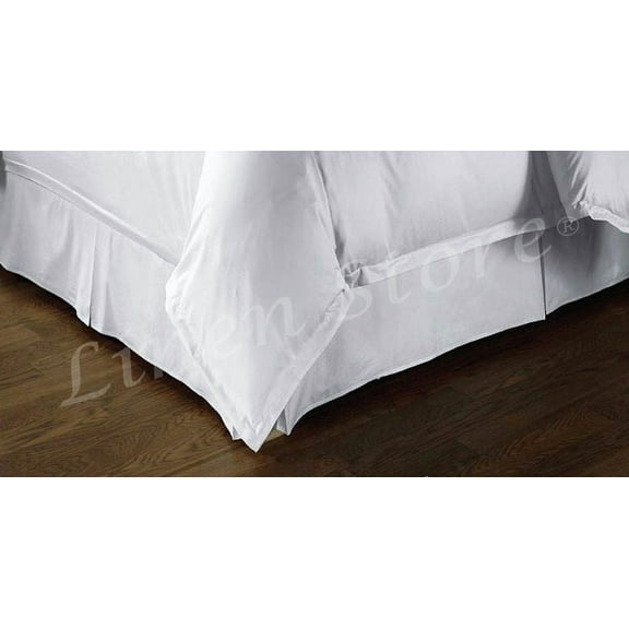 Tailored Bed Skirt, Platform Top, Skirt, Dust Ruffle, Pleated, 14" Drop (Twin, White)