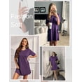 thumbnail image 4 of Ekouaer Sleep Shirts for Women Nightgown Short Sleeves T shirt Night Dress Round Neck Womans Nightgown with Pocket, 4 of 5