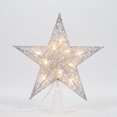 thumbnail image 1 of Holiday Time Silver Star Tree Topper with Clear Incandescent Lights, 9 in, 1 of 4