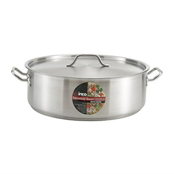 Winware Stainless Steel 25 Quart Brasier with Cover
