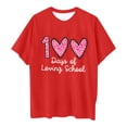 thumbnail image 4 of LUOGENLI T-Shirt pour Filles Enfants Mode Décontractée Imprimé Col Rond Ample Manche Courte T-Shirt Haut Longues Chemises pour Filles Taille Haute Rouge 10-11 Ans, 4 of 4