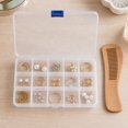 thumbnail image 4 of Plastic Storage Box, Transparent 15-Grid White Organizer, 1 Pack Divider Container, for Small Hardware Craft Beads Jewelry Electronic Parts Home Office Desktop Organization, 4 of 5