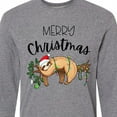 thumbnail image 4 of Inktastic Merry Christmas Cute Sloth with Santa Hat and Lights Long Sleeve T-Shirt, 4 of 5