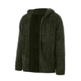thumbnail image 3 of Calsunbaby Mens Teddy Bear Oversized Coat Cardigan Faux Fur Jacket Green 2XL, 3 of 4