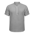 thumbnail image 6 of Mlzmgr Linen Cotton T Shirts for Men Lightweight Short Sleeve Casual Tees Tops Comfy Soft Tshirts, 6 of 9