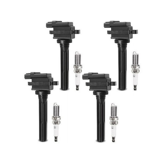 Ignition Coil Set with Spark Plugs 4 - Compatible with 1999 - 2004 Chevy Tracker 2.0L 4-Cylinder 2000 2001 2002 2003