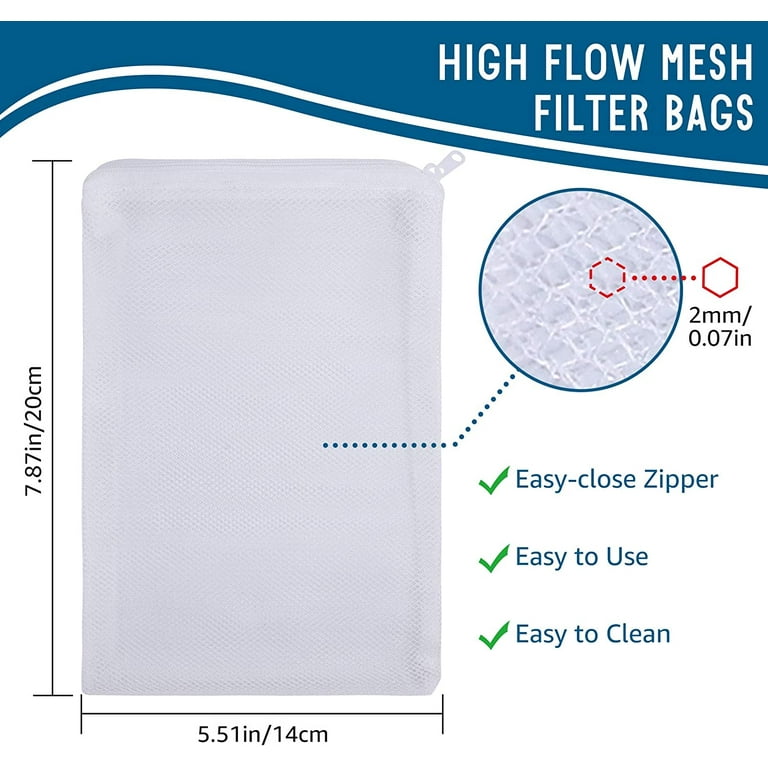 16 Pcs Aquarium Mesh Media Filter Bags, Nylon Media Filter Mesh