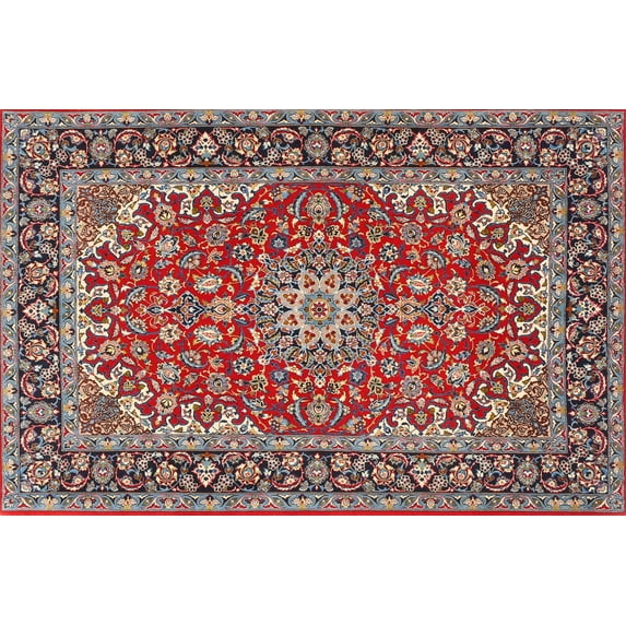 Ahgly Company Machine Washable Indoor Rectangle Traditional Light French Beige Brown Area Rugs, 8' x 12'