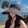 thumbnail image 4 of Grand Chapeau de Protection Solaire à Grand Bord pour Femmes, Chapeau d'Été Résistant aux UV, Châle Couvrant le Visage, Chapeau de Randonnée et de Voyage, S6, comme Montré, 4 of 7