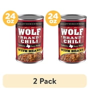 (2 pack) Wolf Brand Chili With Beans, 14g Protein Per Serving, 24 oz. Can