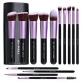 thumbnail image 1 of Brochas de maquillaje BS-MALL Premium sintéticas, 14 unidades, color morado, 1 of 5