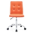 thumbnail image 3 of Hawthorne Collections Modern Faux Leather Mid Back Swivel Chair in Orange, 3 of 5