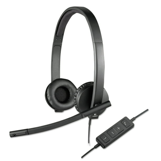 Logitech USB H570e OvertheHead Wired Headset, Binaural, Black