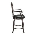 thumbnail image 4 of Linon Jurgens 24" Round Metal High Back Counter Stool, Matte Bronze/Dark Brown Faux Leather, 4 of 17
