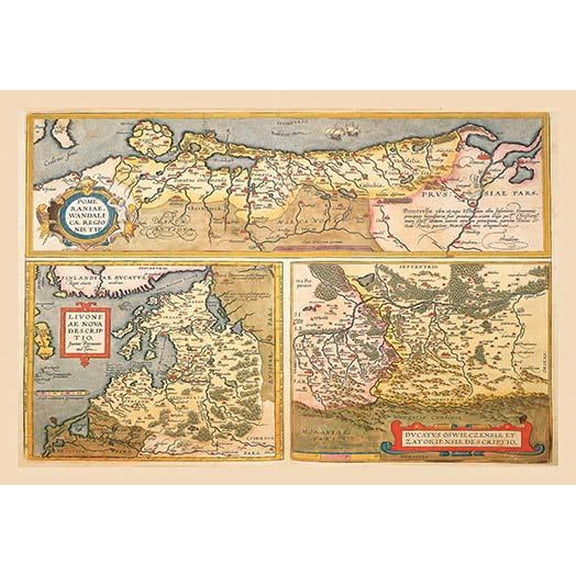 Maps of Eastern Europe and Russia-Fine Art Canvas Print (20" x 30")