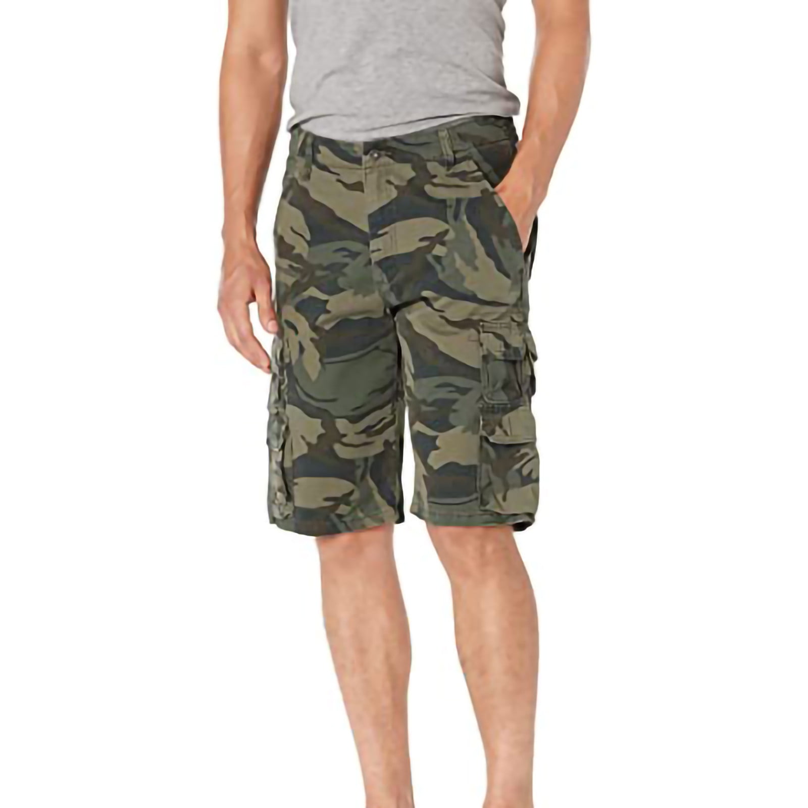APTRO Men's Camo Cargo Shorts Relaxed Fit Premium Twill Multi-Pockets Camouflage Shorts 