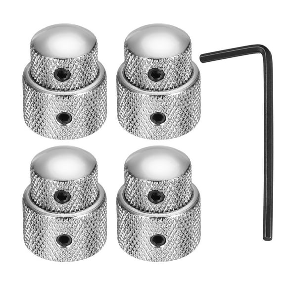 2Pcs Dual Concentric Stacked Control Knobs for Electric Guitar and Bass, Black