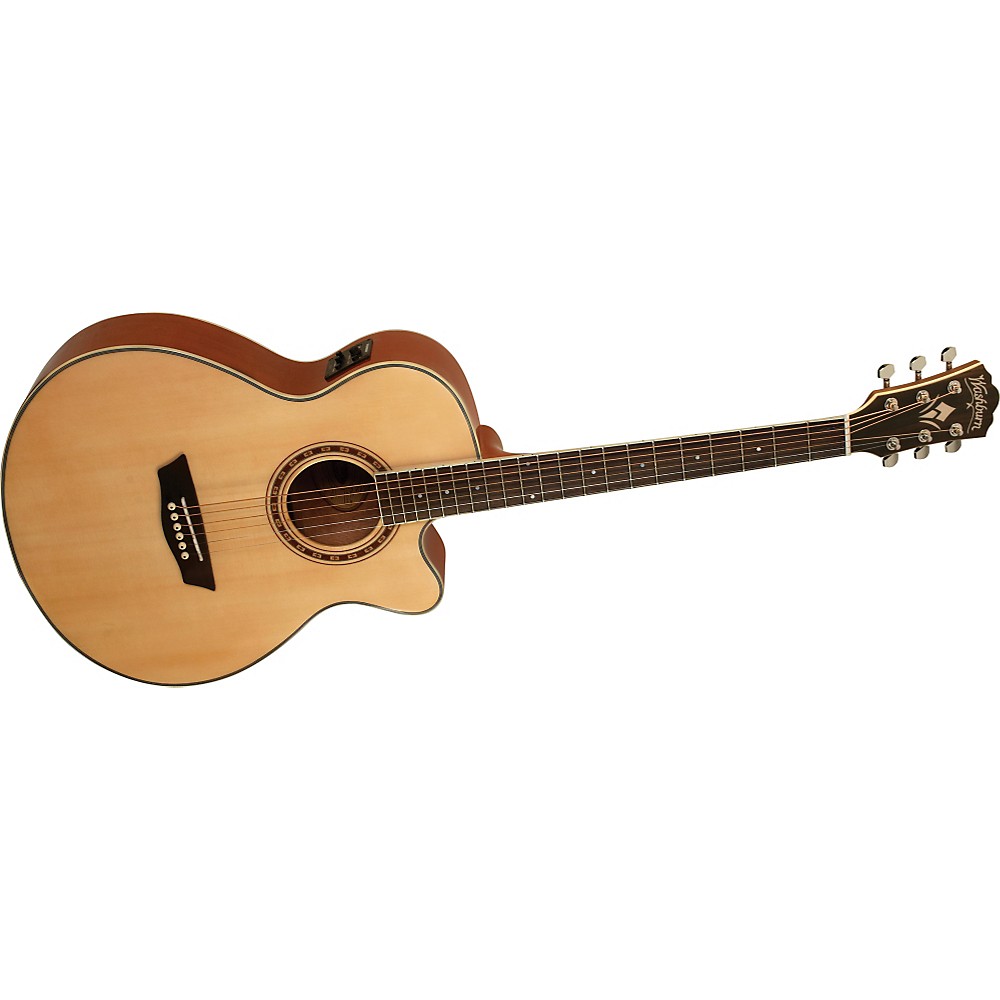 Washburn WMJ 10SCE Mini Jumbo Cutaway AcousticElectric Guitar Natural