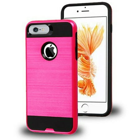 Apple IPhone 6 / 6S Plus Hybrid Brushed Shockproof Tough Case Cover Pink