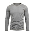 thumbnail image 4 of Men's Contrast Stitch T-Shirt Long Sleeve Crewneck Exposed Seam Top Relaxed Fit Casual Pullover for Daily Commute Outdoor Activities, 4 of 8