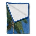 thumbnail image 2 of Seaside Soft Flannel Fleece Blanket, Chair Under a Palm Tree on a Small Uninhabited Tropical Island Clear Ocean, Cozy Plush for Indoor and Outdoor Use, 60" x 80", Green Blue Yellow, by Ambesonne, 2 of 5