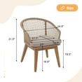 thumbnail image 3 of Outdoor Dining Chair, All - Weather Resistance Nylon Weaving Chair, Set of 2, with Removable Cushions, Ergonomic Design & Stable Structure, for Indoor & Outdoor Use in Kitchen, Patio, Garden, Beige, 3 of 7