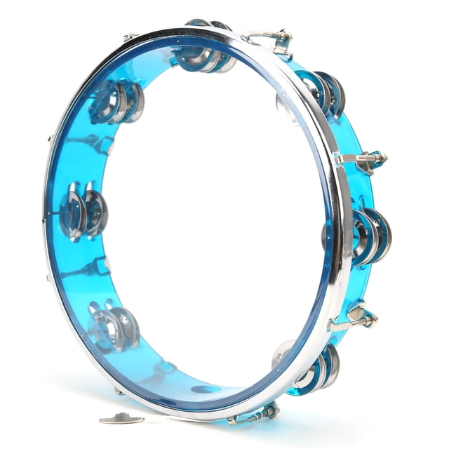 Percussion Jingles, Portable Tambourine Durable ABS Metal For Playing Red,Blue