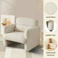 thumbnail image 2 of 34"Lamb Fleece Fabric Sofa, Modern Single Sofa with Support Pillow for Apartment, Office, Living Room & Bedroom, Tool-Free Assembly.(Beige), 2 of 6