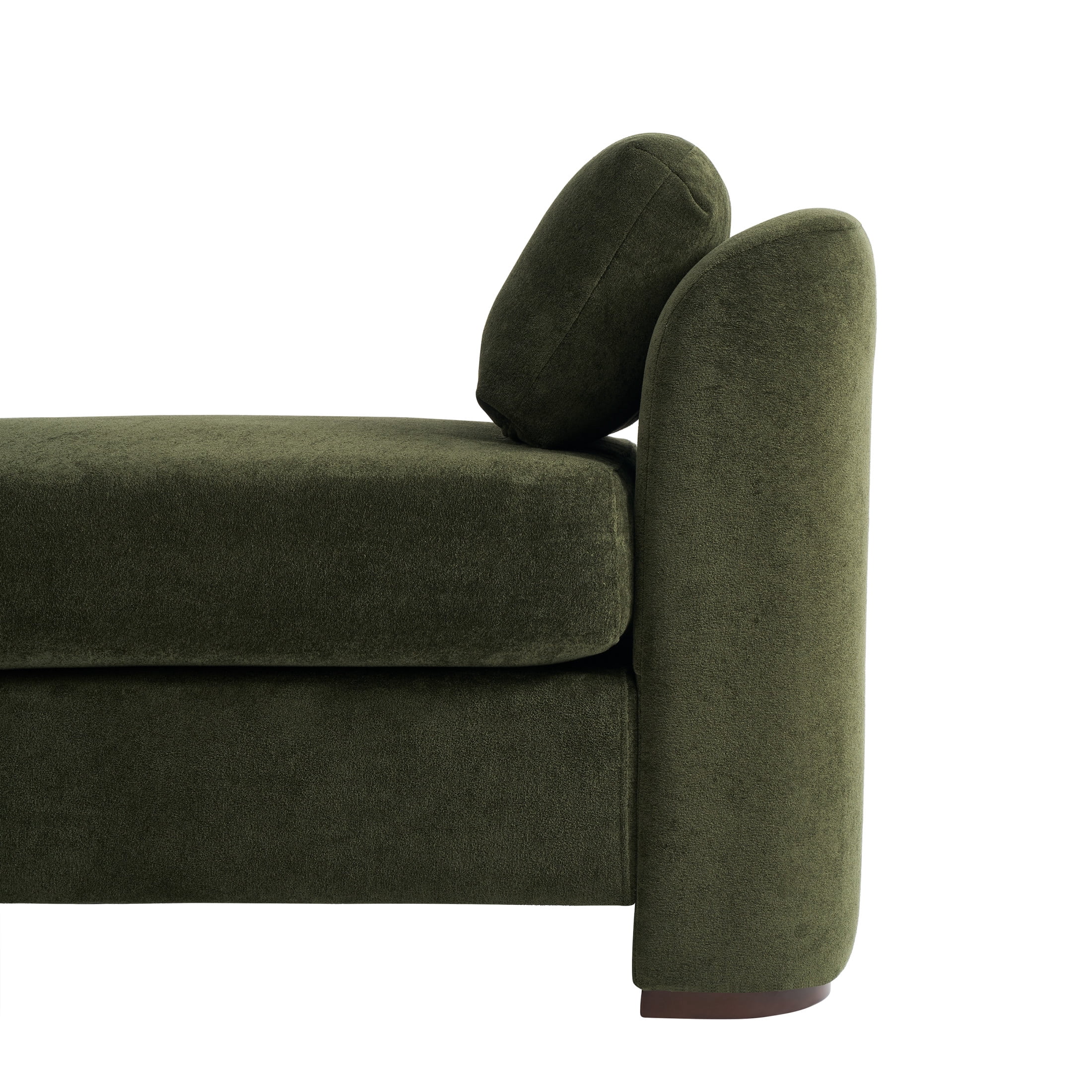 Christopher Knight Home 53.2" Modern Velvet Upholstered Bench with Pillows, Wooden Legs, Olive Green