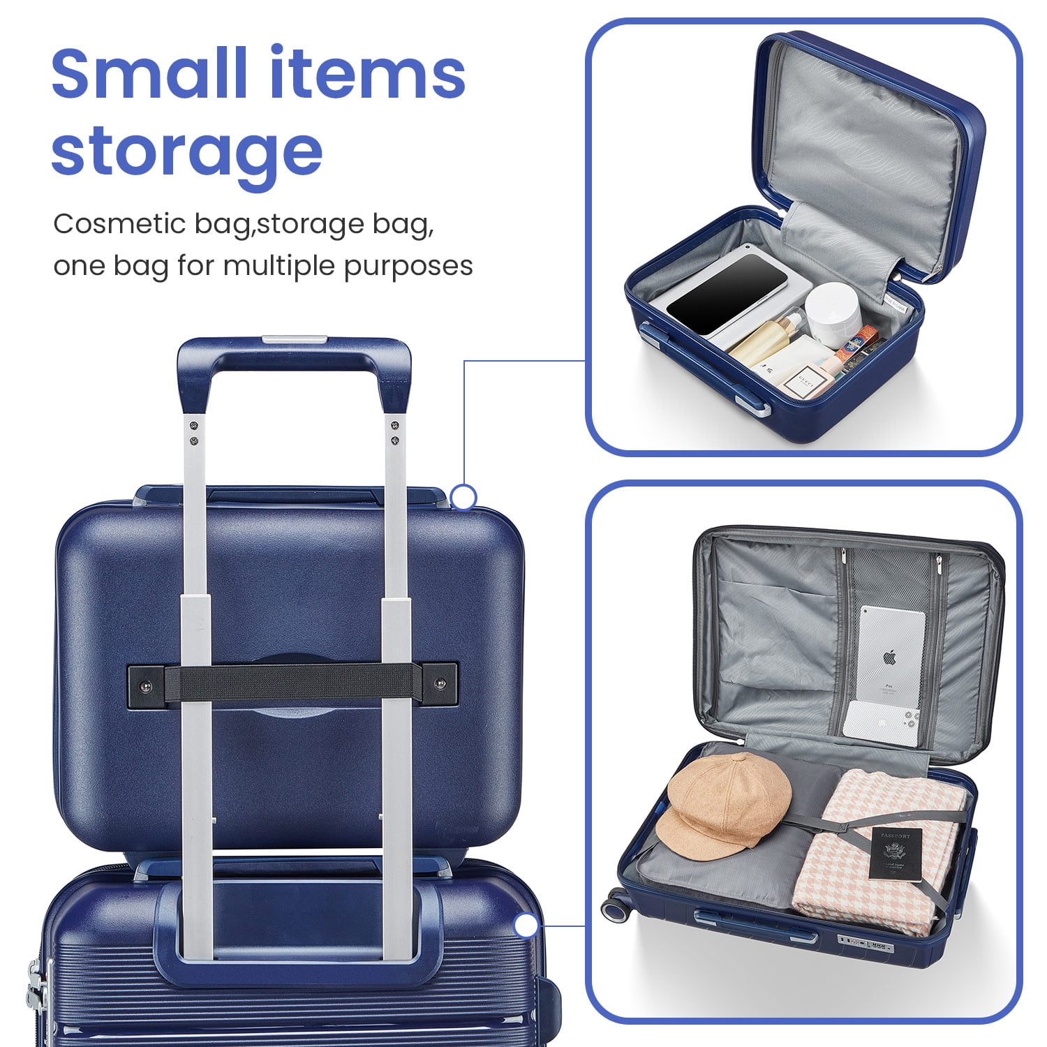 Luggage Sets 4 Piece (14/20/24/28) PP Lightweight & Durable Expandable Suitcase