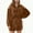 Coffee, variant on Women's Zip Up Long Jackets Sherpa Soft Cinch Waist Casual Sweatshirts with Pockets Full Zip Outwear Winter Coats