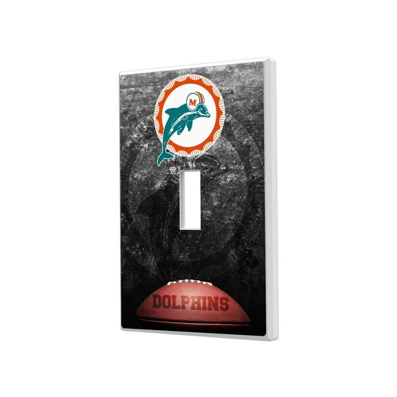 Miami Dolphins Legendary Design Single Toggle Lightswitch Plate