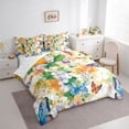 thumbnail image 3 of Homewish Garden Floral Flower Twin Bedding Sets 7-Piece, Kawaii Butterfly Bedding Comforter Set, Oil Printing Artwork Reversible Sheet Sets, Luxury Bedroom Decor, 3 of 7