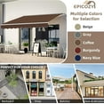 thumbnail image 5 of 7.8' x 6.8' Manual Retractable Awning, Patio Awnings Sunshade Shelter Cover with Crank Handle and Water-Resistant Polyester, Outdoor Canopy Sunsetter Awnings for Door, Window, Deck, Coffee, 5 of 7
