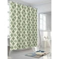 thumbnail image 3 of Modern Geometric Shower Curtain, Abstract Geometric Retro Green Geometric Texture Waterproof Shower Curtain Set with 12 Hooks Lightweight Washable Fabric Shower Curtains for Bathroom 36x72 Inches, 3 of 6