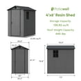 thumbnail image 6 of Patiowell 6' x 4'  Plastic Shed for Outdoor Storage,Resin Shed with Window for Garden,Backyard,Tool Storage Use, 6 of 9