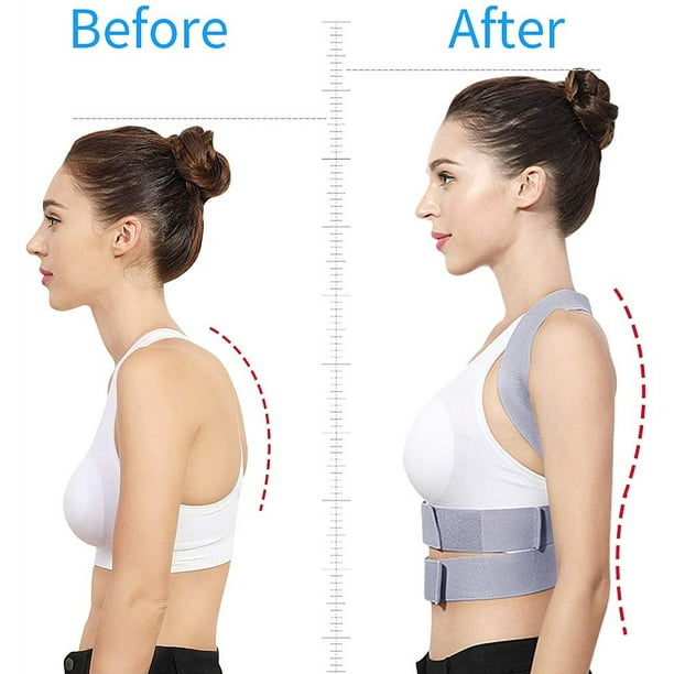 Posture Corrector for Women and Men Under Clothes, Upgraded Upper Back  Support Clavicle Brace Shoulder Straps / Back Straightener / Posture  Trainer Belt for Pain Relief, Kyphosis, -L 
