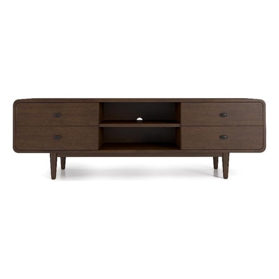 Stafford Mid-Century Modern Solid Wood Brown Tv Stand for 35/72 inch TV