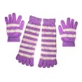 thumbnail image 1 of Peach Couture Winter Cozy Striped Fuzzy Toe Socks and Gloves Pack, 1 of 1