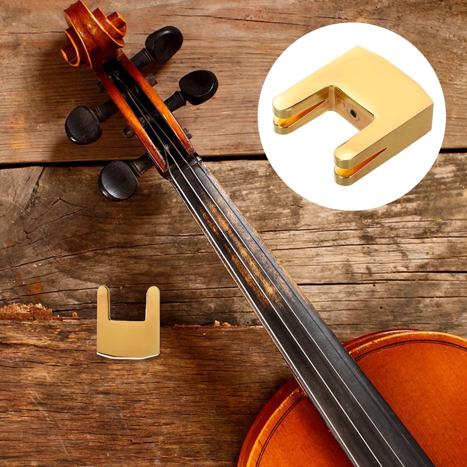 Raindrops Golden Alloy Violin & Cello Practice Mute Muffler 3 Pieces Easy to Install for Quiet Playing