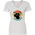 thumbnail image 3 of Inktastic Drum Set Retro Drummer Sunset Women's V-Neck T-Shirt, 3 of 5